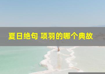 夏日绝句 项羽的哪个典故